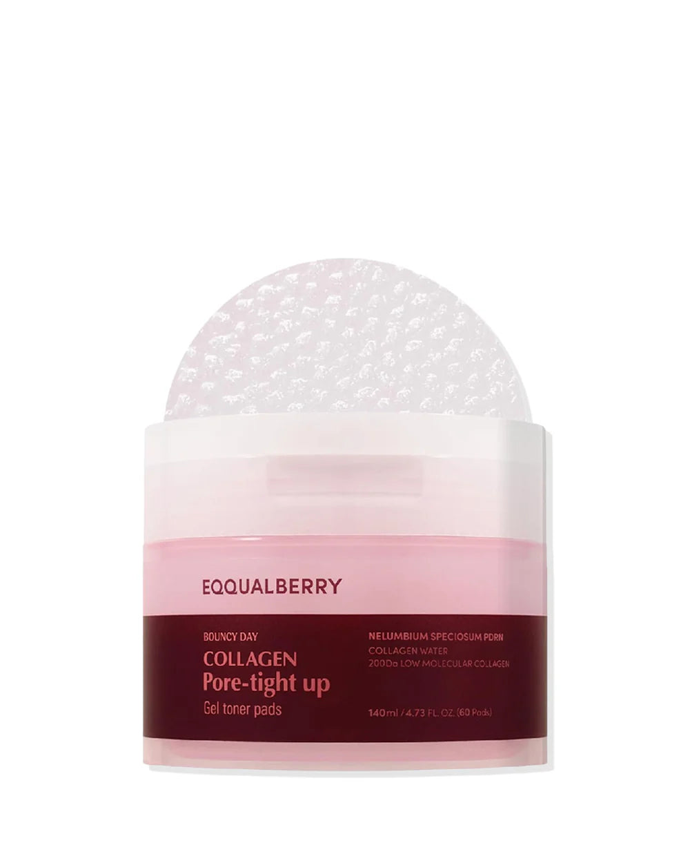 EQQUALBERRY COLLAGEN PORE-TIGHT UP GEL TONER PADS 140ml (60 Pads)
