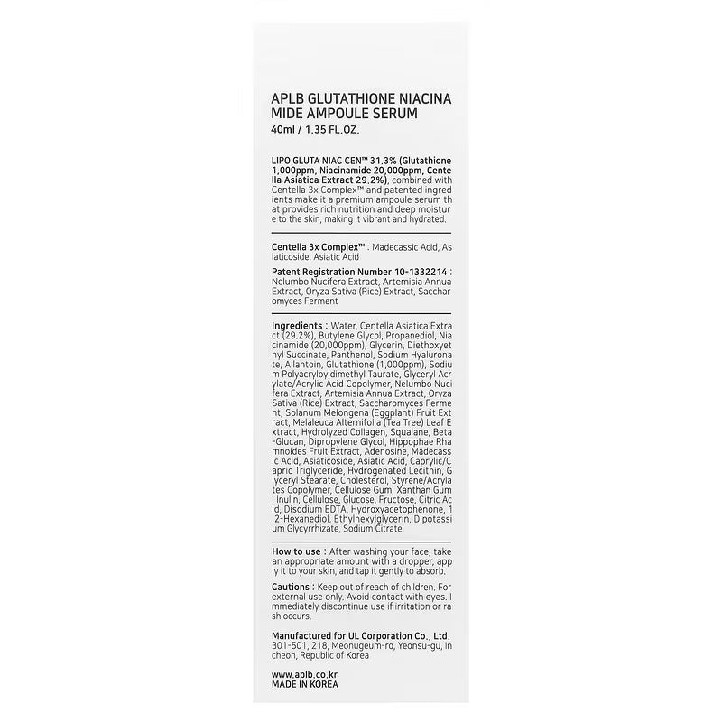 APLB GLUTATHIONE NIACINAMIDE AMPOULE SERUM 40ml