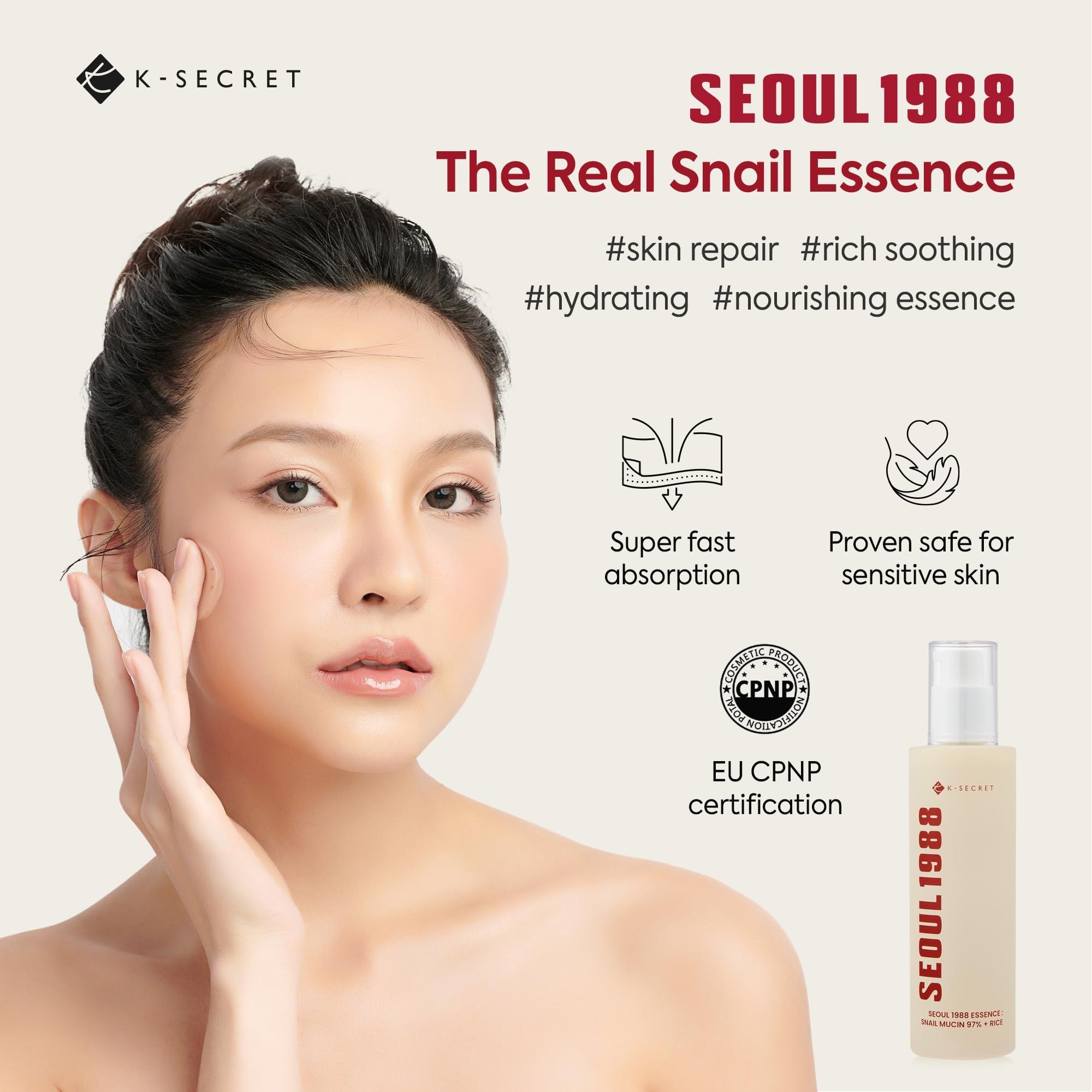 K-SECRET SEOUL 1988 ESSENCE : SNAIL MUCIN 97% + RICE