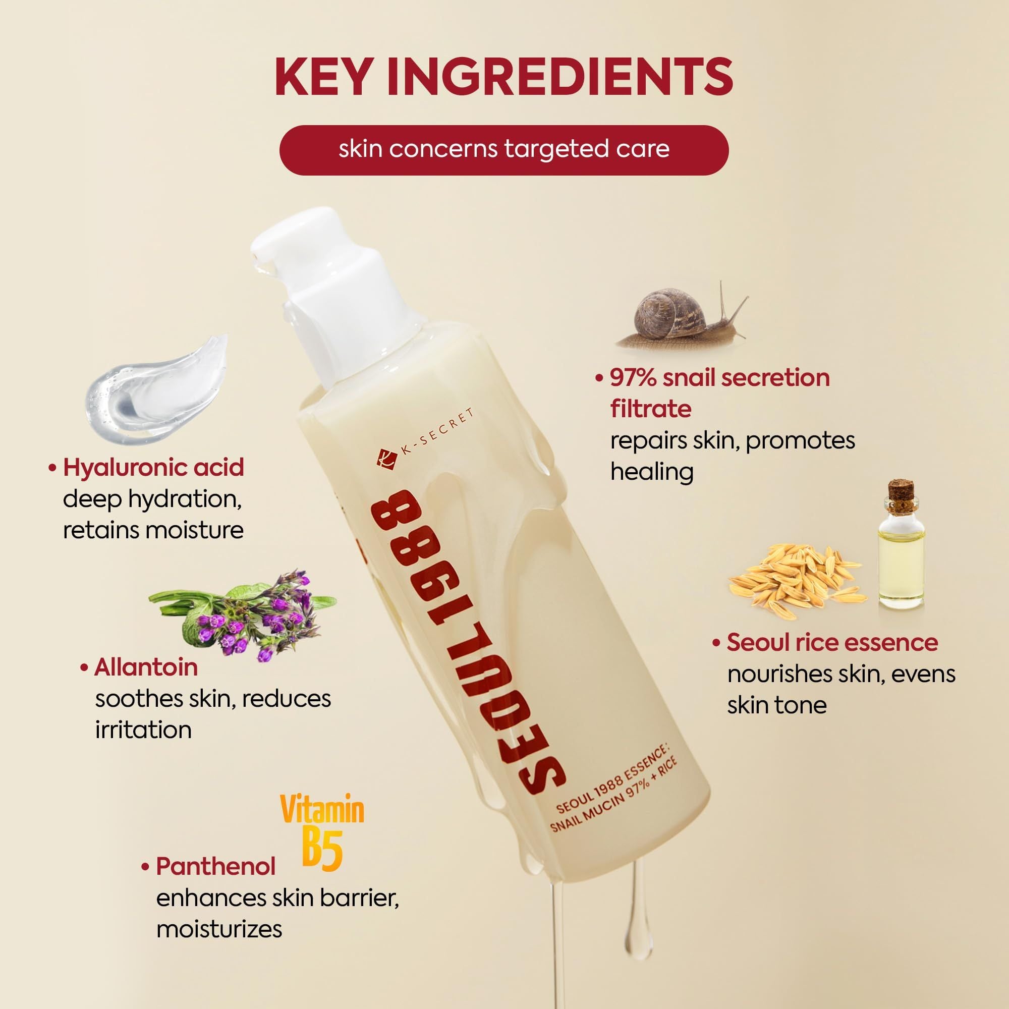 K-SECRET SEOUL 1988 ESSENCE : SNAIL MUCIN 97% + RICE