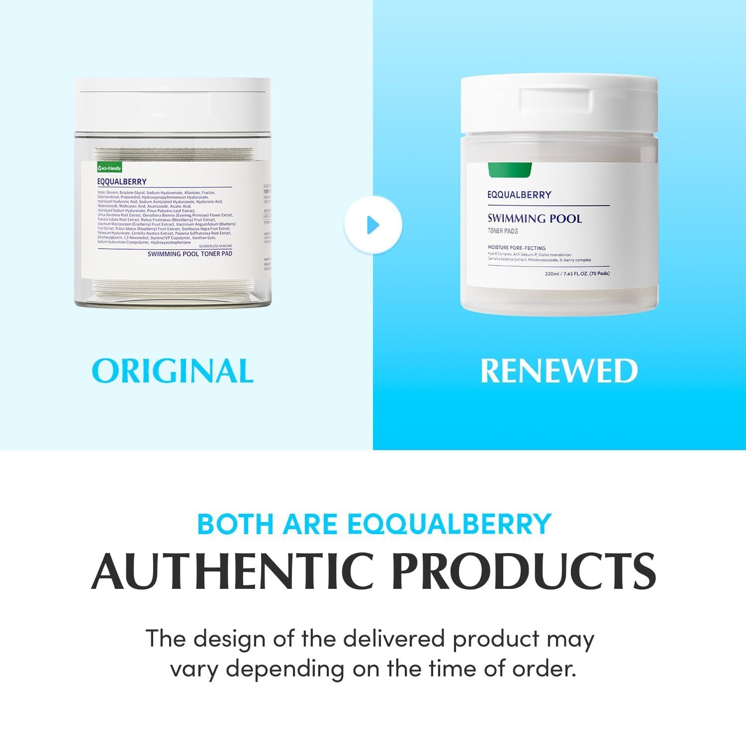 Eqqualberry Swimming Pool Toner Pads 220ml (70ea)