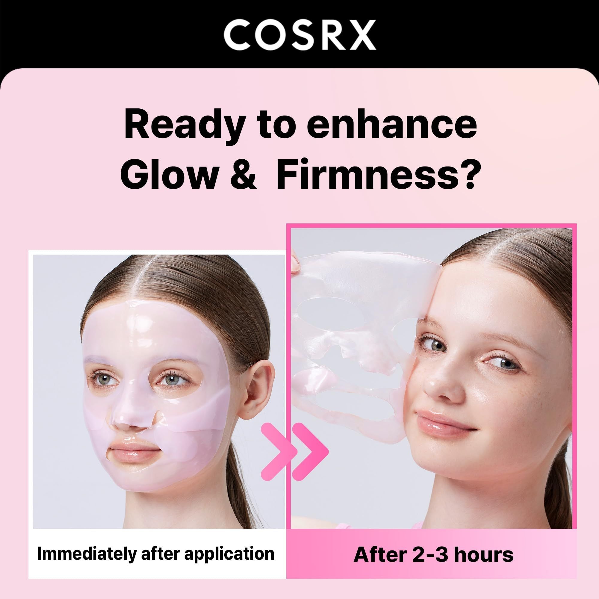 COSRX The Peptide Collagen Lifting Glow Hydrogel Mask 34g x 3 ea