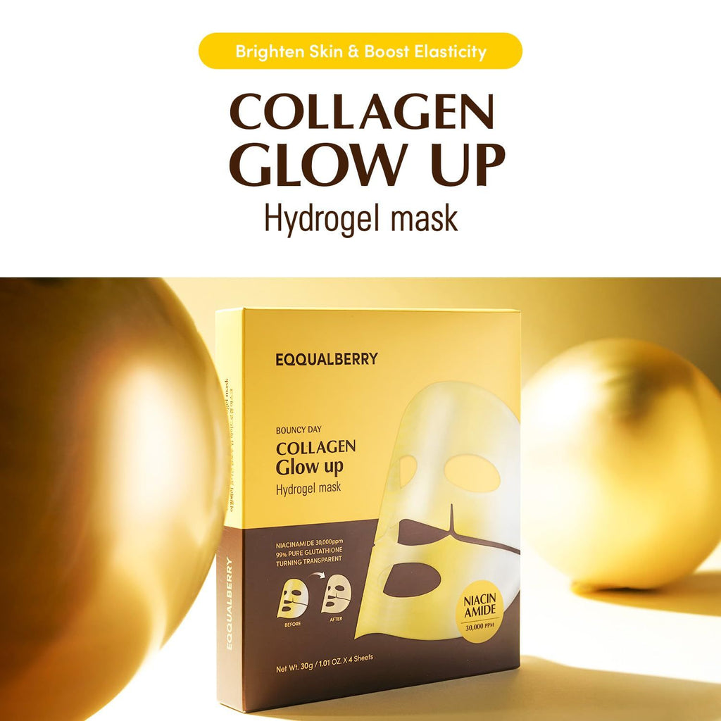 EQQUALBERRY COLLAGEN GLOW UP HYDROGEL MASK 4EA