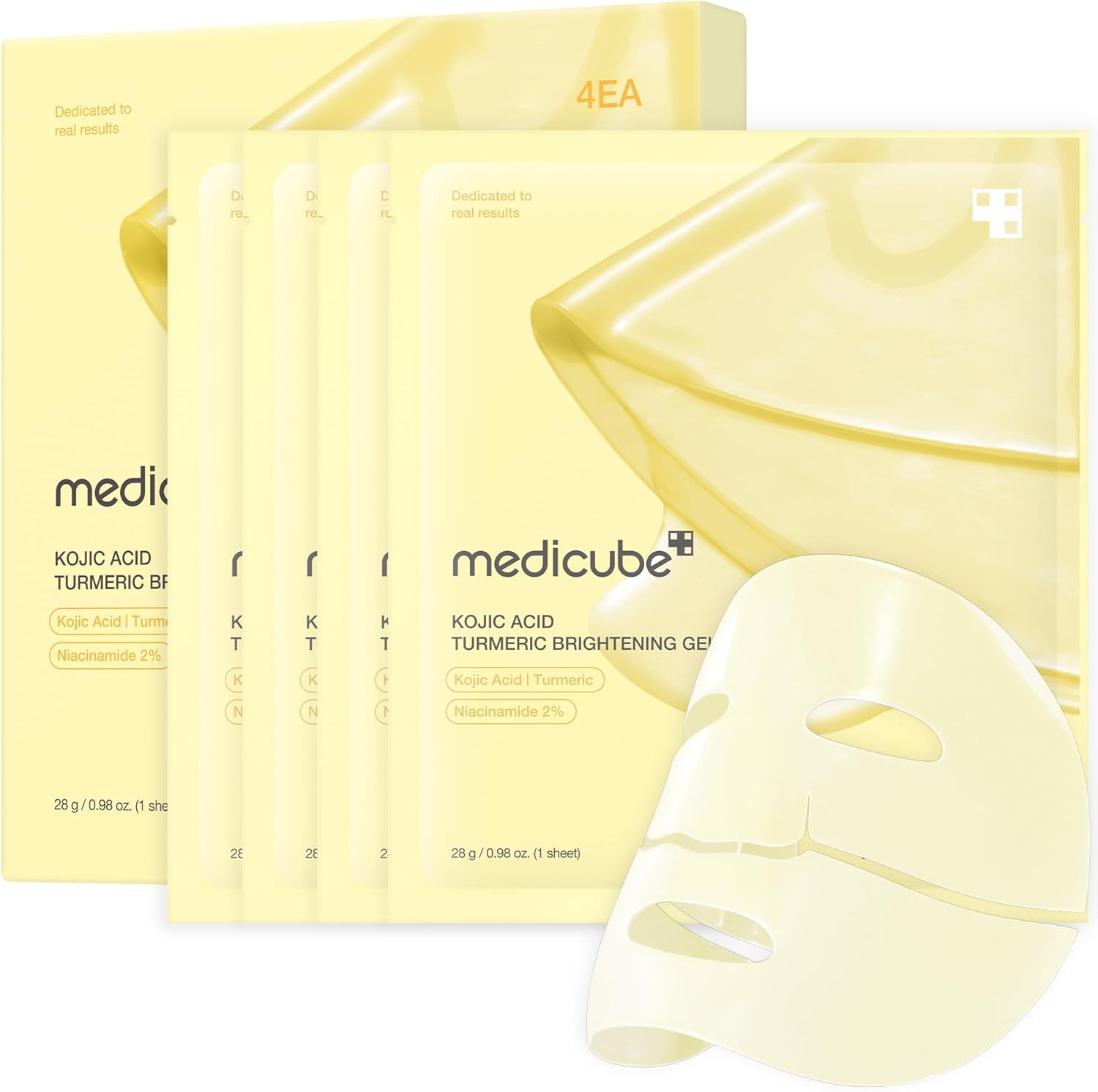 MEDICUBE KOJIC ACID TURMERIC BRIGHTENING GEL MASK (4PCS)