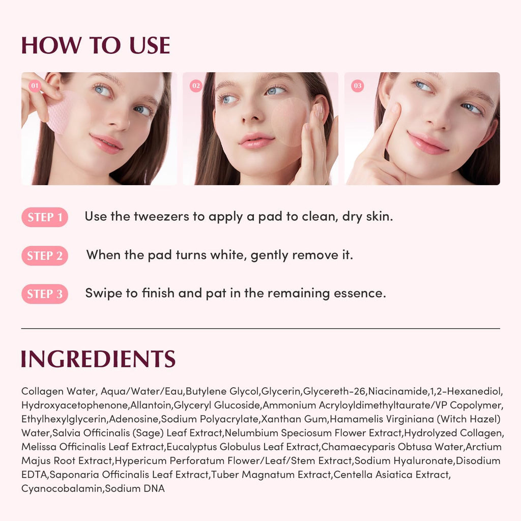 EQQUALBERRY COLLAGEN PORE-TIGHT UP GEL TONER PADS 140ml (60 Pads)