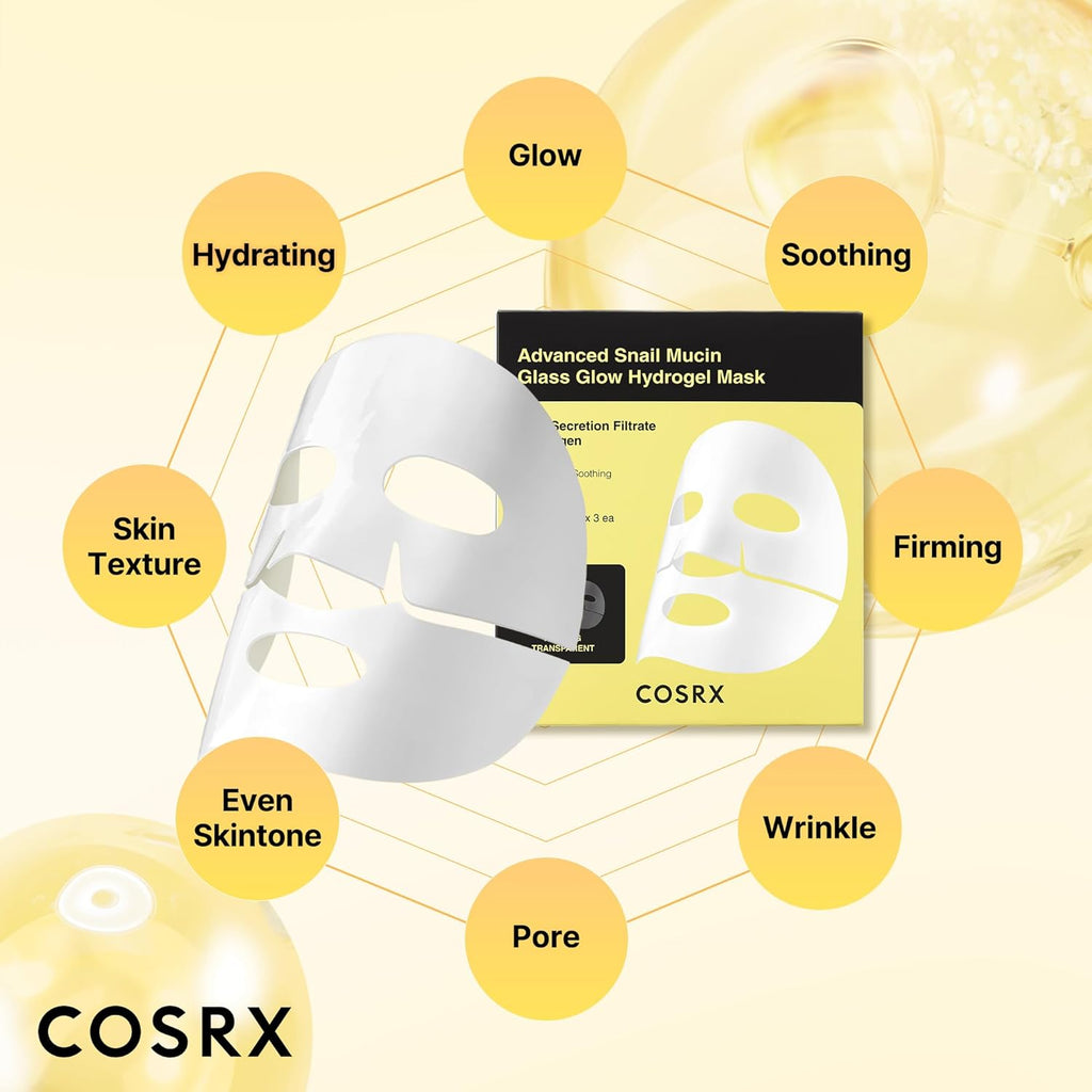 COSRX Advanced Snail Mucin Glass Glow Hydrogel Mask_3 ea