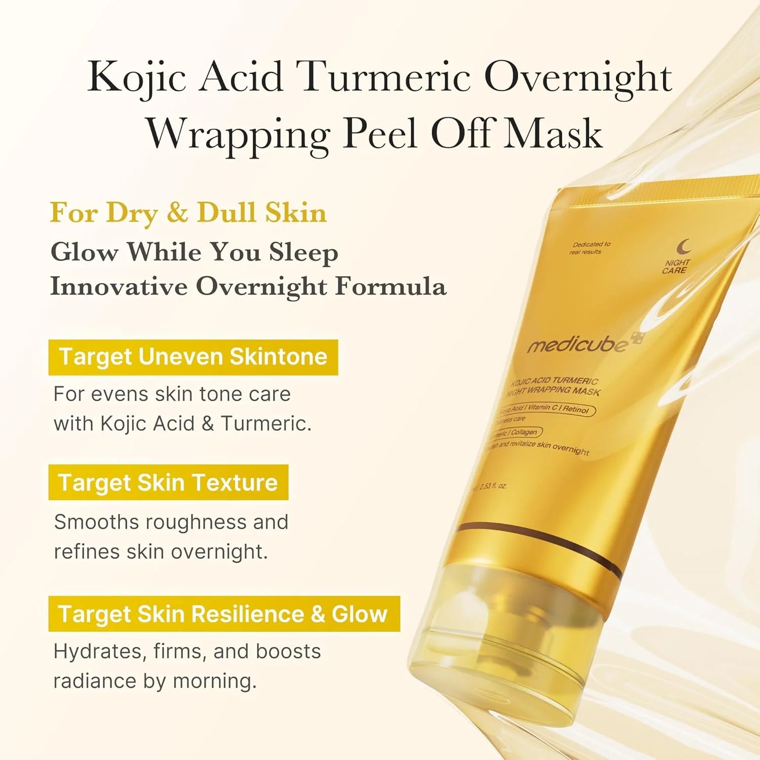 MEDICUBE KOJIC ACID TURMERIC NIGHT WRAPPING MASK 75ML
