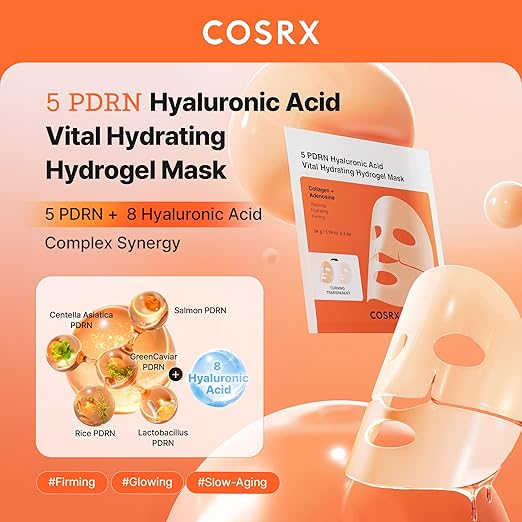 5 PDRN Hyaluronic Acid Vital Hydrating Hydrogel Mask 3ea