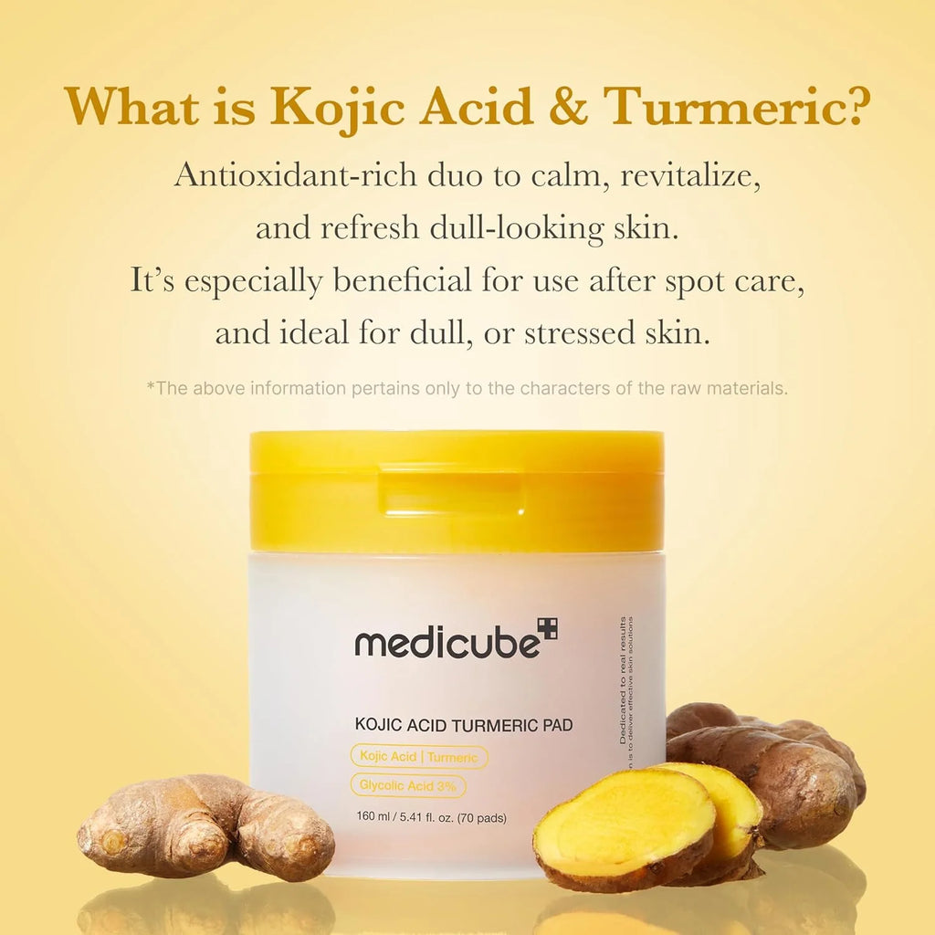 MEDICUBE KOJIC ACID TURMERIC PAD (70pcs)