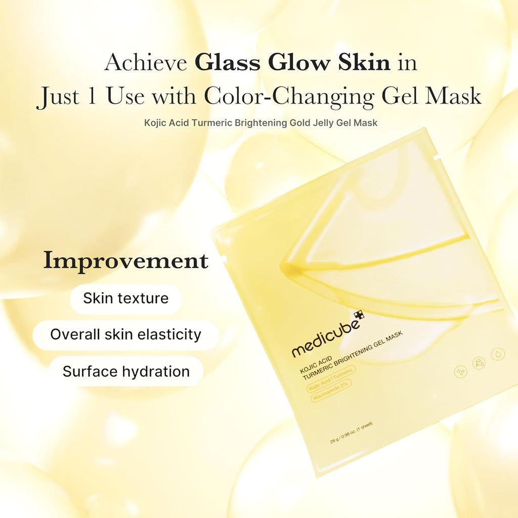 MEDICUBE KOJIC ACID TURMERIC BRIGHTENING GEL MASK (4PCS)