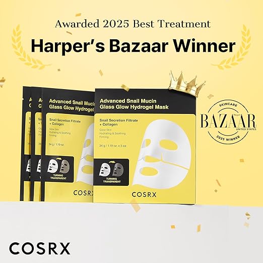 COSRX Advanced Snail Mucin Glass Glow Hydrogel Mask_3 ea