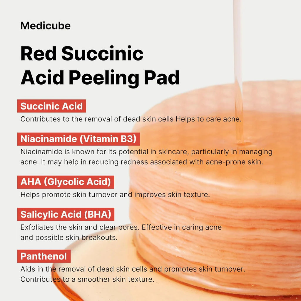 MEDICUBE RED SUCCINIC ACID PEELING PAD 70 pads