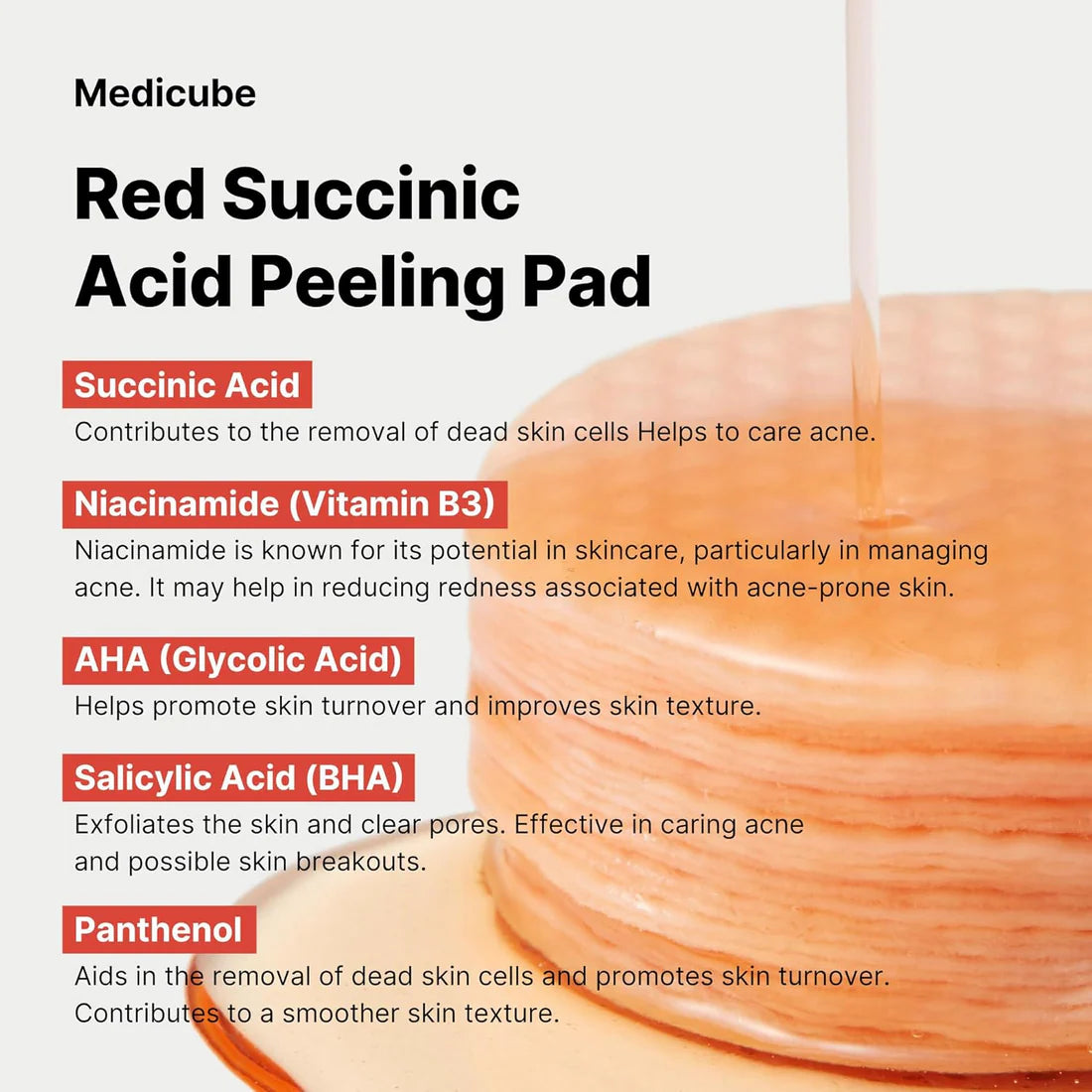 MEDICUBE RED SUCCINIC ACID PEELING PAD 70 pads