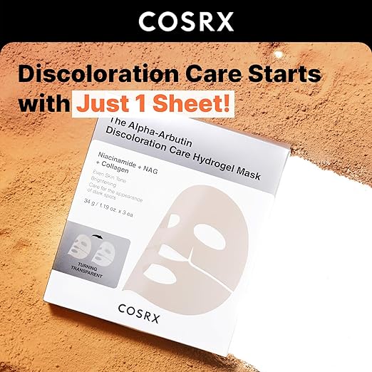 COSRX The Alpha-Arbutin Discoloration Care Hydrogel Mask 34g x 3 ea
