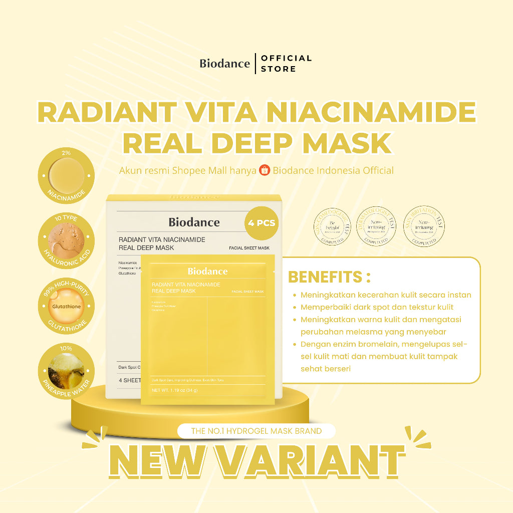 Biodance Radiant Vita Niacinamide Real Deep Mask (4ea)