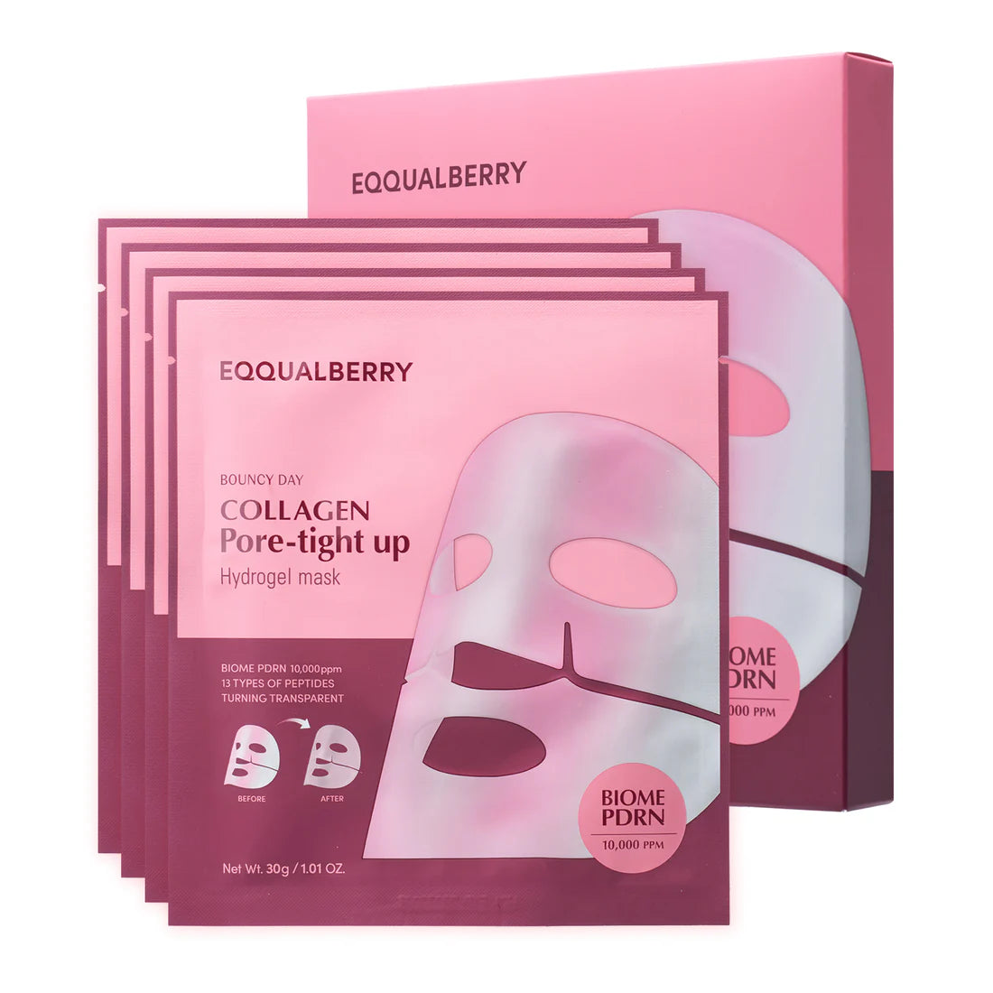 EQQUALBERRY COLLAGEN PORE-TIGHT UP HYDROGEL MASK 4EA