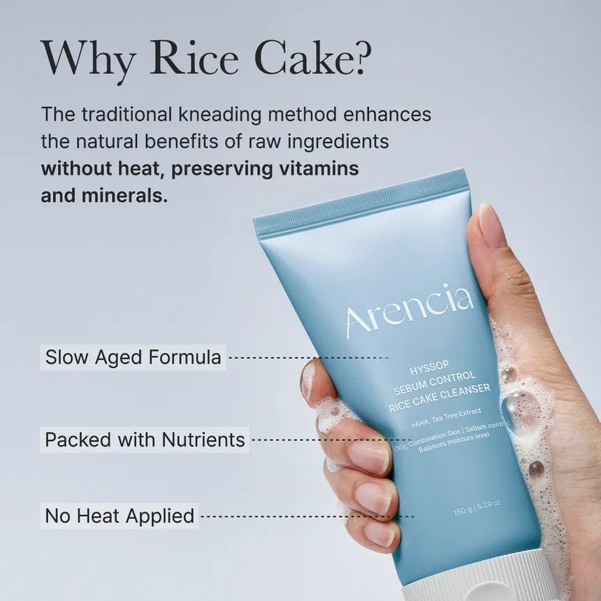 Arencia Hyssop Sebum Control Rice Cake Cleanser 150g