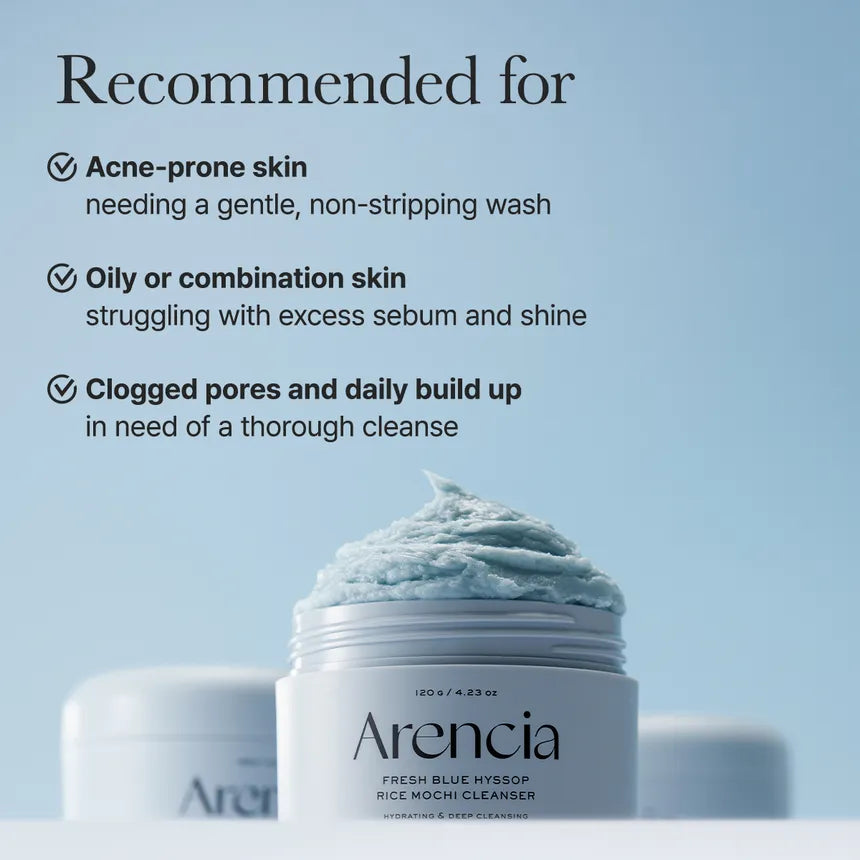 Arencia Blue Hyssop Rice Mochi Cleanser 120g