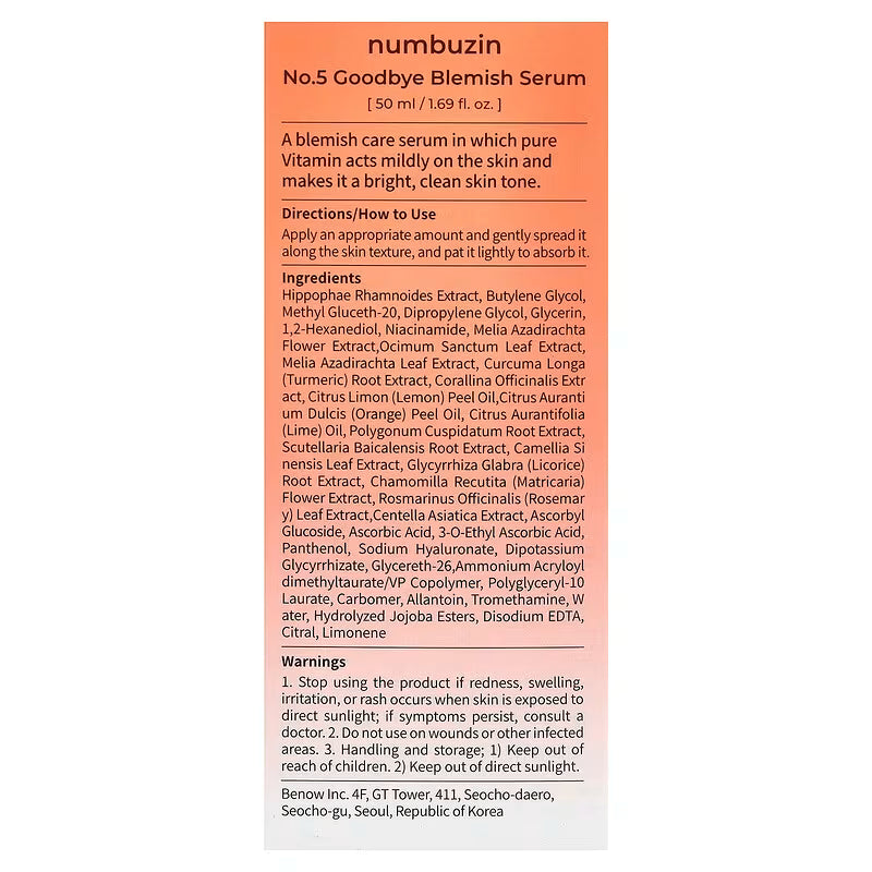 NUMBUZIN No.5 Goodbye Blemish Serum