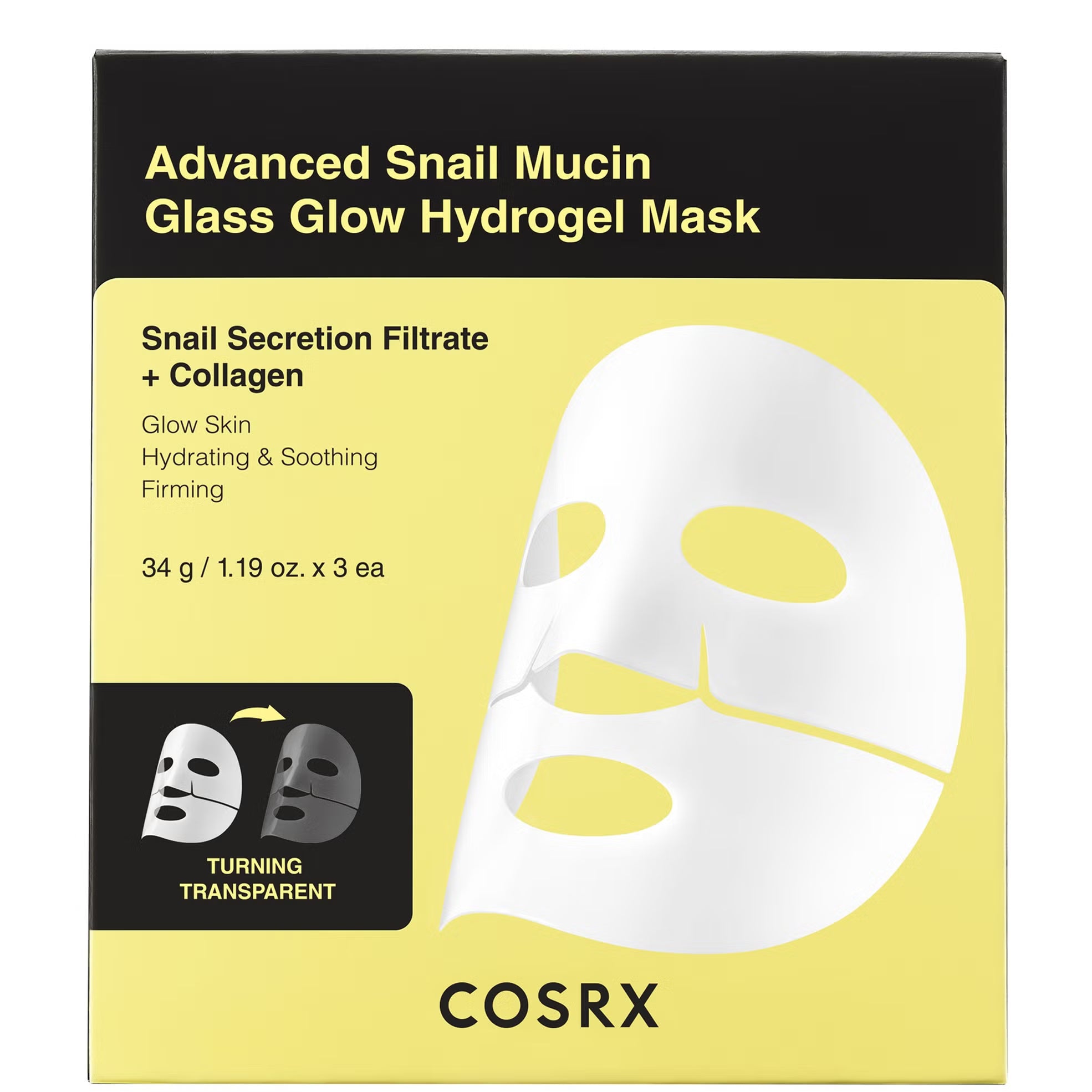 COSRX Advanced Snail Mucin Glass Glow Hydrogel Mask_3 ea
