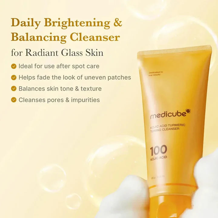 MEDICUBE KOJIC ACID TURMERIC TONING CLEANSER 120g
