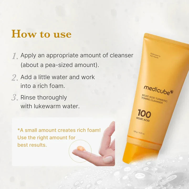 MEDICUBE KOJIC ACID TURMERIC TONING CLEANSER 120g